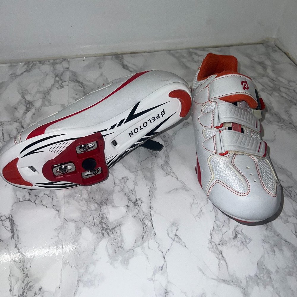Peloton White Orange Cycling Shoes EUR 40 Women